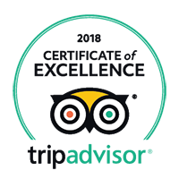 2018 Certificate of Excellence from tripadvisor